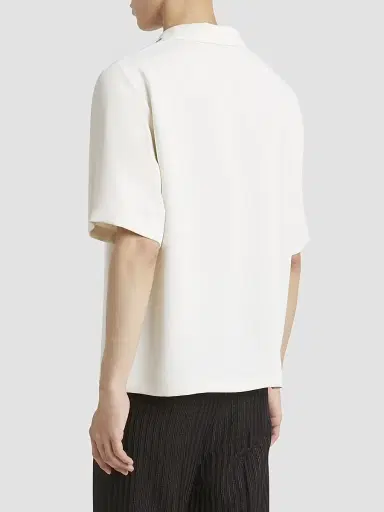 Amiri Men's Embroidered Collar Camp Shirt - Alabaster | Thumbnail 3 Amiri Men's Embroidered Collar Camp Shirt - Alabaster | Thumbnail 3