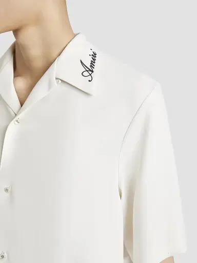 Amiri Men's Embroidered Collar Camp Shirt - Alabaster | Thumbnail 5 Amiri Men's Embroidered Collar Camp Shirt - Alabaster | Thumbnail 5