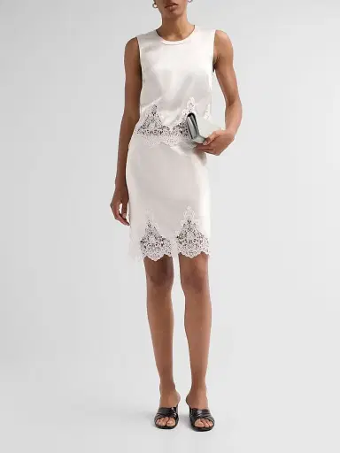 Generation Love Women's Tegan Lace Trim Liquid Satin Top - Off White White - Size XL | Thumbnail 2 Generation Love Women's Tegan Lace Trim Liquid Satin Top - Off White White - Size XL | Thumbnail 2