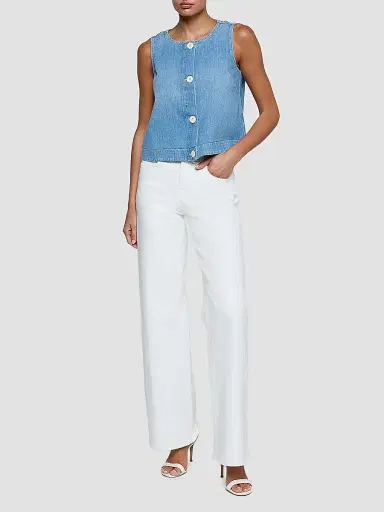 L'Agence Women's Foster Denim Sleeveless Top | Thumbnail 2 L'Agence Women's Foster Denim Sleeveless Top | Thumbnail 2