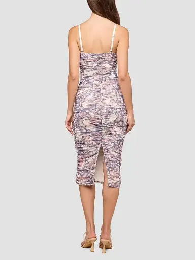 L'Agence Women's Caprice Butterfly Wing-Print Ruched Midi Dress - Multi Butterfly Wing - Size 18 | Thumbnail 4 L'Agence Women's Caprice Butterfly Wing-Print Ruched Midi Dress - Multi Butterfly Wing - Size 18 | Thumbnail 4
