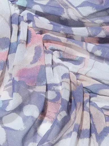 L'Agence Women's Caprice Butterfly Wing-Print Ruched Midi Dress - Multi Butterfly Wing - Size 18 | Thumbnail 5 L'Agence Women's Caprice Butterfly Wing-Print Ruched Midi Dress - Multi Butterfly Wing - Size 18 | Thumbnail 5