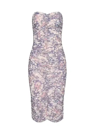L'Agence Women's Caprice Butterfly Wing-Print Ruched Midi Dress - Multi Butterfly Wing - Size 18 | Thumbnail 1 L'Agence Women's Caprice Butterfly Wing-Print Ruched Midi Dress - Multi Butterfly Wing - Size 18 | Thumbnail 1