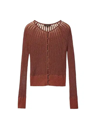 rag & bone Women's Aubrey Sheer Striped Cardigan - Rust - Size Medium | Thumbnail 1 rag & bone Women's Aubrey Sheer Striped Cardigan - Rust - Size Medium | Thumbnail 1