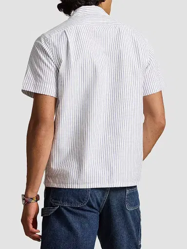 Polo Ralph Lauren Men's Classic-Fit Striped Oxford Camp Shirt - White Royal | Thumbnail 3 Polo Ralph Lauren Men's Classic-Fit Striped Oxford Camp Shirt - White Royal | Thumbnail 3