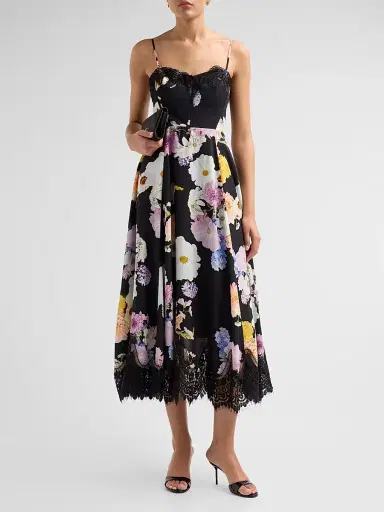 As It May Women's Junia Floral Voile Lace Midi Dress - Black Dahlias - Size XXL | Thumbnail 2 As It May Women's Junia Floral Voile Lace Midi Dress - Black Dahlias - Size XXL | Thumbnail 2