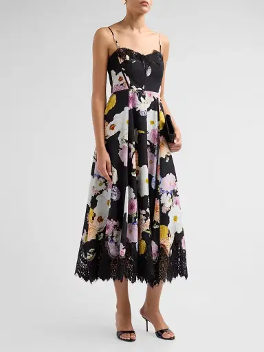 As It May Women's Junia Floral Voile Lace Midi Dress - Black Dahlias - Size XXL | Thumbnail 4 As It May Women's Junia Floral Voile Lace Midi Dress - Black Dahlias - Size XXL | Thumbnail 4