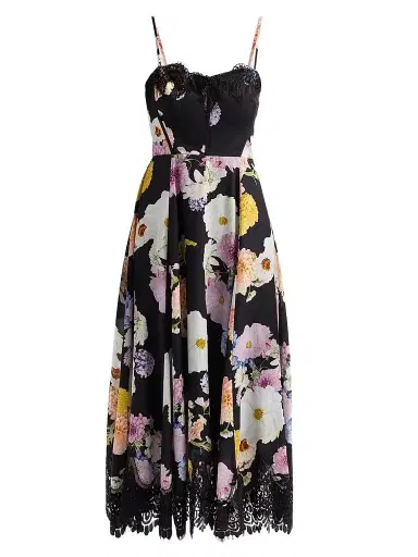 As It May Women's Junia Floral Voile Lace Midi Dress - Black Dahlias - Size XXL | Thumbnail 1 As It May Women's Junia Floral Voile Lace Midi Dress - Black Dahlias - Size XXL | Thumbnail 1