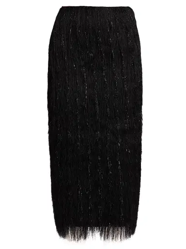 Lapointe Women's Metallic Fringe Midi-Skirt - Black - Size 14 | Thumbnail 1 Lapointe Women's Metallic Fringe Midi-Skirt - Black - Size 14 | Thumbnail 1