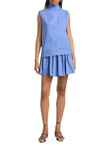 Brandon Maxwell Women's The Finn Cotton Sleeveless Top - French Blue - Size 8 | Thumbnail 2 Brandon Maxwell Women's The Finn Cotton Sleeveless Top - French Blue - Size 8 | Thumbnail 2