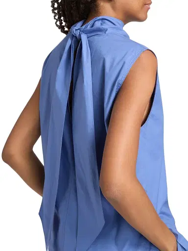 Brandon Maxwell Women's The Finn Cotton Sleeveless Top - French Blue - Size 8 | Thumbnail 6 Brandon Maxwell Women's The Finn Cotton Sleeveless Top - French Blue - Size 8 | Thumbnail 6