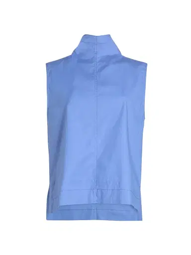 Brandon Maxwell Women's The Finn Cotton Sleeveless Top - French Blue - Size 8 | Thumbnail 1 Brandon Maxwell Women's The Finn Cotton Sleeveless Top - French Blue - Size 8 | Thumbnail 1