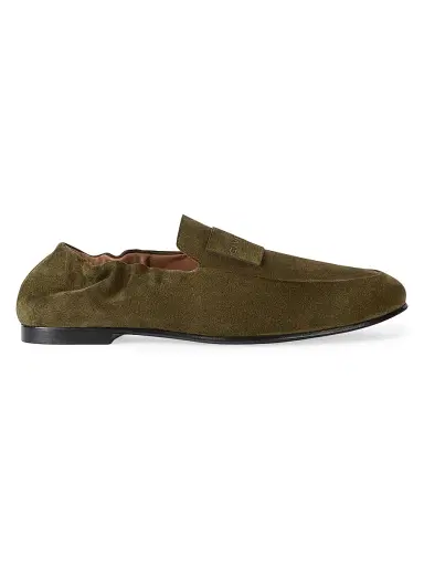 Givenchy Men's Label Loafers in Suede - Khaki - Size 13 | Thumbnail 1 Givenchy Men's Label Loafers in Suede - Khaki - Size 13 | Thumbnail 1