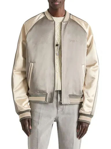 Givenchy Men's Couture Seam Souvenir Jacket with Flowers Embroidery - Grey Natural - Size 46 | Thumbnail 3 Givenchy Men's Couture Seam Souvenir Jacket with Flowers Embroidery - Grey Natural - Size 46 | Thumbnail 3