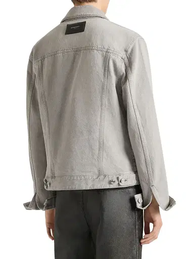 Givenchy Men's Jacket in Denim with Crease Effect - Cloud Grey | Thumbnail 4 Givenchy Men's Jacket in Denim with Crease Effect - Cloud Grey | Thumbnail 4