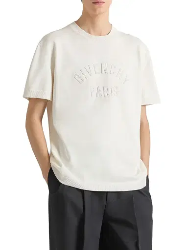 Givenchy Men's T-Shirt in Knit with Pearl Embroidery | Thumbnail 3 Givenchy Men's T-Shirt in Knit with Pearl Embroidery | Thumbnail 3