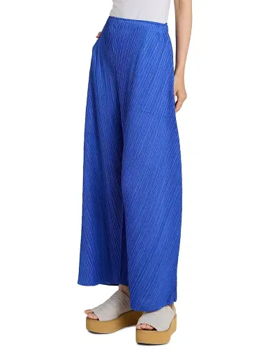 Pleats Please Issey Miyake Women's Coast Pleated Pants - Blue - Size Large | Thumbnail 4 Pleats Please Issey Miyake Women's Coast Pleated Pants - Blue - Size Large | Thumbnail 4