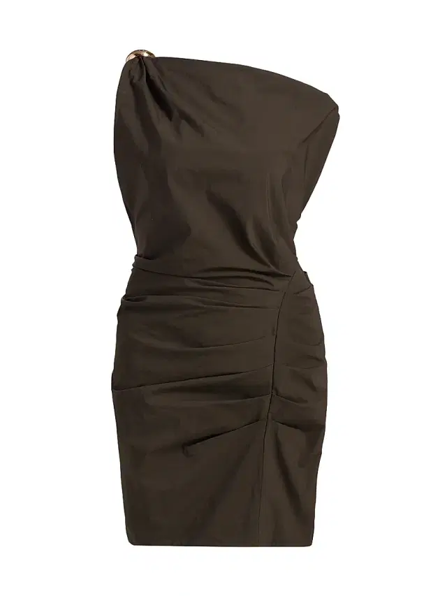 Women's Osiris Ruched Off-The-Shoulder Minidress - Cafe Women's Osiris Ruched Off-The-Shoulder Minidress - Cafe