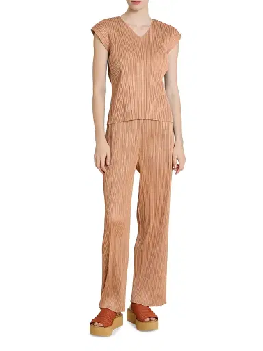 Pleats Please Issey Miyake Women's Monthly Colors: June Pants - Pink Beige - Size Large | Thumbnail 2 Pleats Please Issey Miyake Women's Monthly Colors: June Pants - Pink Beige - Size Large | Thumbnail 2