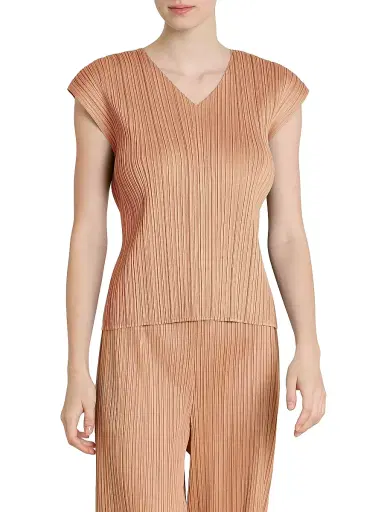 Pleats Please Issey Miyake Women's Monthly Colors: June Pleated Top - Pink Beige - Size Large | Thumbnail 3 Pleats Please Issey Miyake Women's Monthly Colors: June Pleated Top - Pink Beige - Size Large | Thumbnail 3