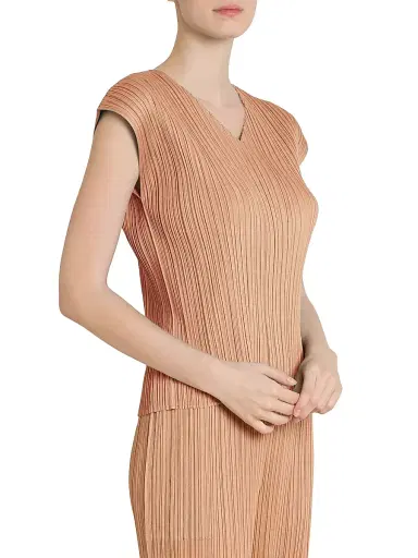 Pleats Please Issey Miyake Women's Monthly Colors: June Pleated Top - Pink Beige - Size Large | Thumbnail 4 Pleats Please Issey Miyake Women's Monthly Colors: June Pleated Top - Pink Beige - Size Large | Thumbnail 4