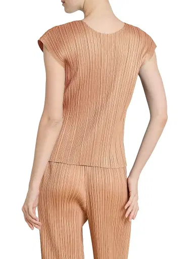 Pleats Please Issey Miyake Women's Monthly Colors: June Pleated Top - Pink Beige - Size Large | Thumbnail 5 Pleats Please Issey Miyake Women's Monthly Colors: June Pleated Top - Pink Beige - Size Large | Thumbnail 5