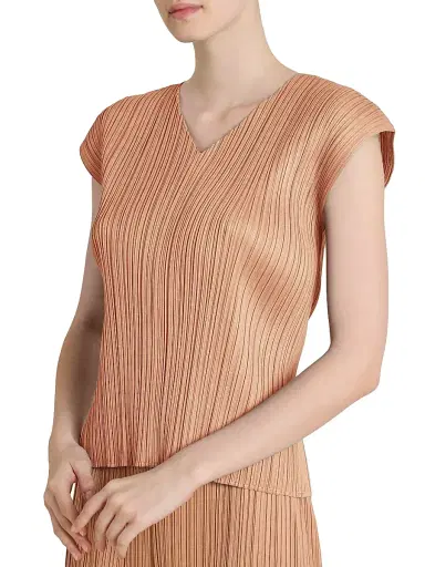 Pleats Please Issey Miyake Women's Monthly Colors: June Pleated Top - Pink Beige - Size Large | Thumbnail 6 Pleats Please Issey Miyake Women's Monthly Colors: June Pleated Top - Pink Beige - Size Large | Thumbnail 6