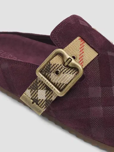 Burberry Women's Check Suede Urchin Clogs | Thumbnail 5 Burberry Women's Check Suede Urchin Clogs | Thumbnail 5