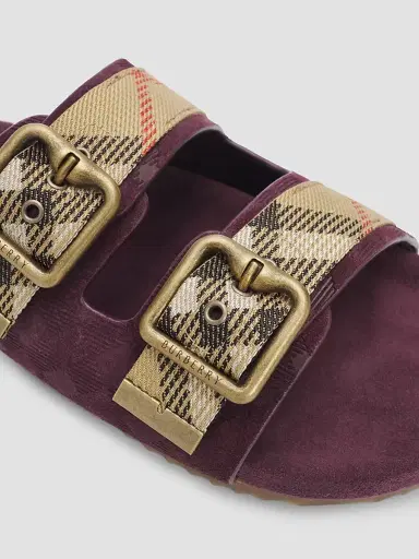 Burberry Women's Check Suede Urchin Sandals | Thumbnail 3 Burberry Women's Check Suede Urchin Sandals | Thumbnail 3