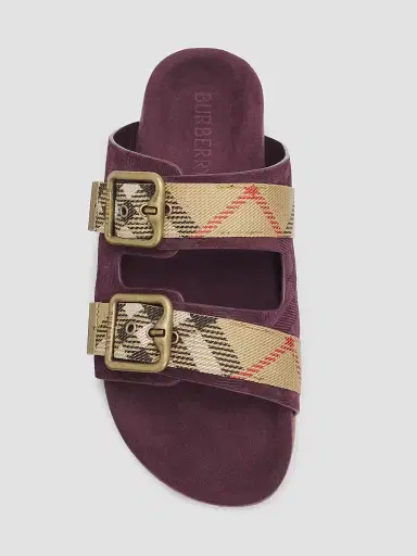 Burberry Women's Check Suede Urchin Sandals | Thumbnail 4 Burberry Women's Check Suede Urchin Sandals | Thumbnail 4