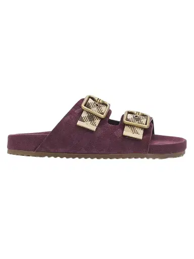 Burberry Women's Check Suede Urchin Sandals | Thumbnail 1 Burberry Women's Check Suede Urchin Sandals | Thumbnail 1