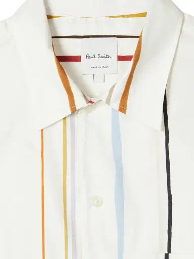 Paul Smith Men's Painted Signature Stripe Shirt - Cream - Size Small | Thumbnail 2 Paul Smith Men's Painted Signature Stripe Shirt - Cream - Size Small | Thumbnail 2