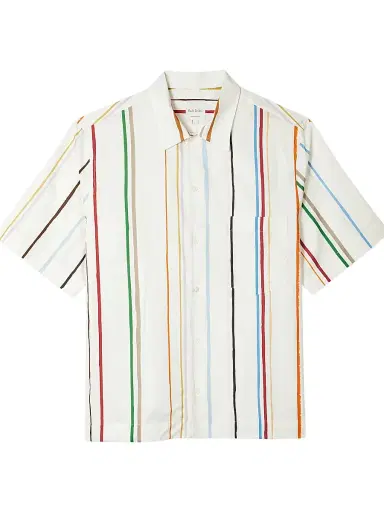 Paul Smith Men's Painted Signature Stripe Shirt - Cream - Size Small | Thumbnail 1 Paul Smith Men's Painted Signature Stripe Shirt - Cream - Size Small | Thumbnail 1