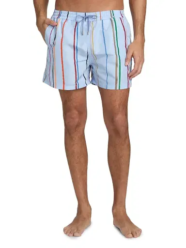 Paul Smith Men's Cairo Stripe Swim Shorts - Light Blue - Size XL | Thumbnail 3 Paul Smith Men's Cairo Stripe Swim Shorts - Light Blue - Size XL | Thumbnail 3