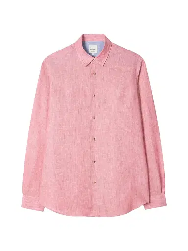 Paul Smith Men's Regular-Fit Linen Shirt - Powder Pink - Size XL | Thumbnail 1 Paul Smith Men's Regular-Fit Linen Shirt - Powder Pink - Size XL | Thumbnail 1