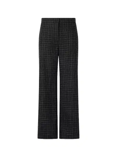 Akris punto Women's Marlon Broken Check Wide-Leg Pants - Black Cream - Size 16 | Thumbnail 1 Akris punto Women's Marlon Broken Check Wide-Leg Pants - Black Cream - Size 16 | Thumbnail 1