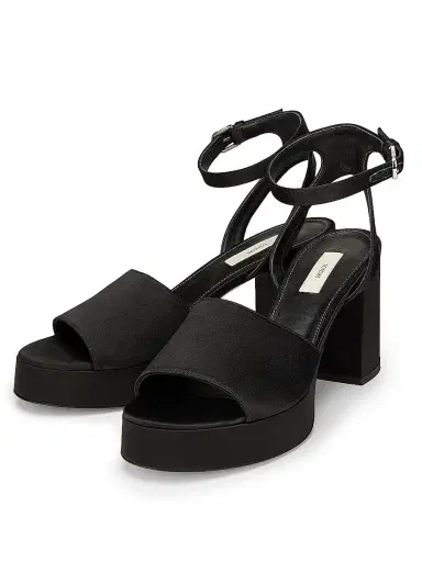 TOTEME Women's 100MM Satin Platform Sandals - Black - Size 12 | Thumbnail 2 TOTEME Women's 100MM Satin Platform Sandals - Black - Size 12 | Thumbnail 2