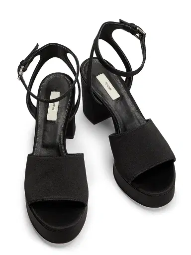 TOTEME Women's 100MM Satin Platform Sandals - Black - Size 12 | Thumbnail 4 TOTEME Women's 100MM Satin Platform Sandals - Black - Size 12 | Thumbnail 4