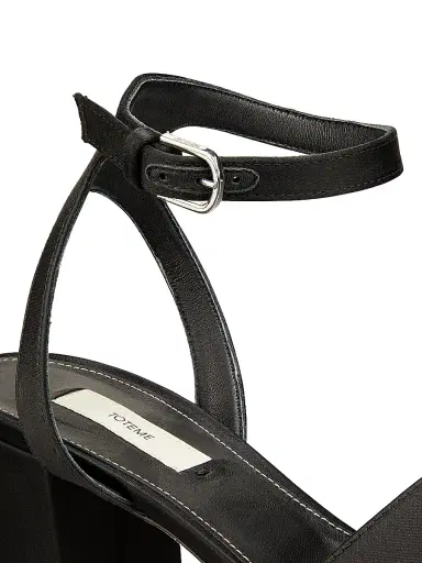 TOTEME Women's 100MM Satin Platform Sandals - Black - Size 12 | Thumbnail 5 TOTEME Women's 100MM Satin Platform Sandals - Black - Size 12 | Thumbnail 5