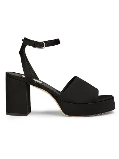 TOTEME Women's 100MM Satin Platform Sandals - Black - Size 12 | Thumbnail 1 TOTEME Women's 100MM Satin Platform Sandals - Black - Size 12 | Thumbnail 1