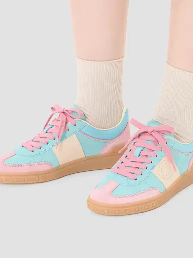 Valentino Garavani Women's Upvillage Crosta Sneakers - Azure | Thumbnail 8 Valentino Garavani Women's Upvillage Crosta Sneakers - Azure | Thumbnail 8