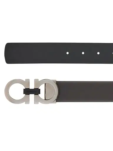 Ferragamo Men's Gancini Reversible Leather Belt - Brown Black | Thumbnail 3 Ferragamo Men's Gancini Reversible Leather Belt - Brown Black | Thumbnail 3