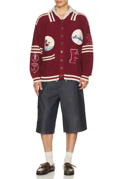 Found Varsity Patch Collared Cardigan | Thumbnail 4 Found Varsity Patch Collared Cardigan | Thumbnail 4