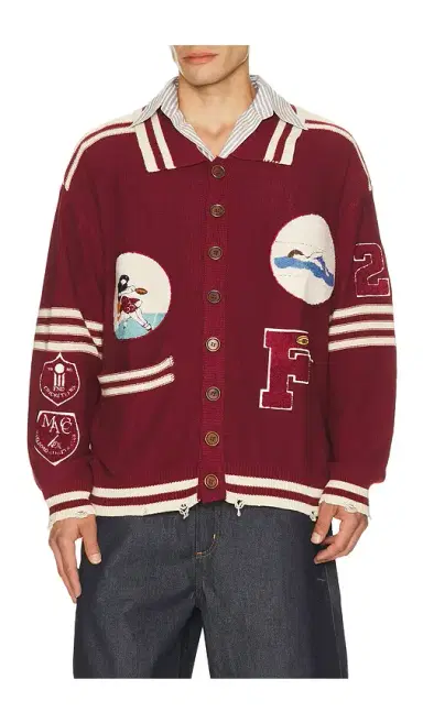 Found Varsity Patch Collared Cardigan | Thumbnail 7 Found Varsity Patch Collared Cardigan | Thumbnail 7