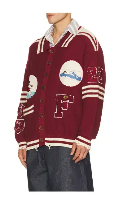 Found Varsity Patch Collared Cardigan | Thumbnail 8 Found Varsity Patch Collared Cardigan | Thumbnail 8