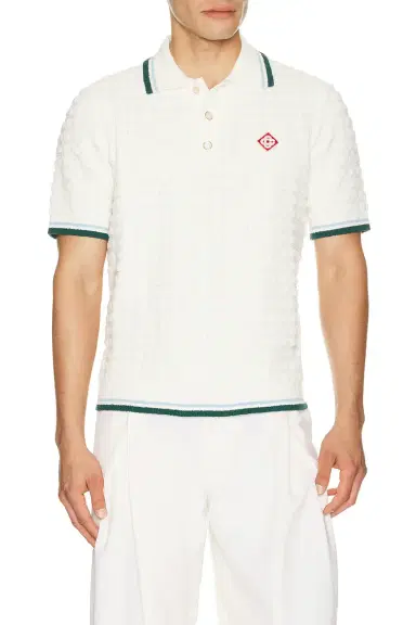 Casablanca Boucle Short Sleeve Polo | Thumbnail 1 Casablanca Boucle Short Sleeve Polo | Thumbnail 1