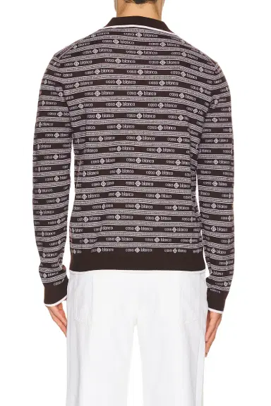Casablanca Wordmark Long Sleeve Polo | Thumbnail 2 Casablanca Wordmark Long Sleeve Polo | Thumbnail 2