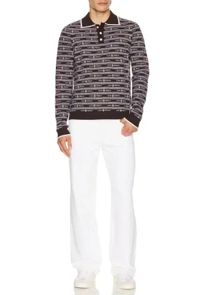 Casablanca Wordmark Long Sleeve Polo | Thumbnail 3 Casablanca Wordmark Long Sleeve Polo | Thumbnail 3