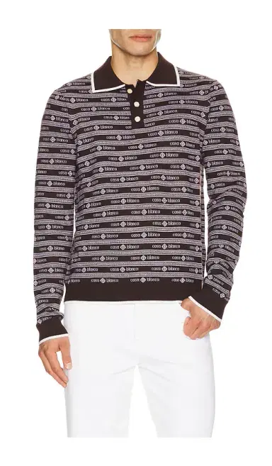 Casablanca Wordmark Long Sleeve Polo | Thumbnail 6 Casablanca Wordmark Long Sleeve Polo | Thumbnail 6