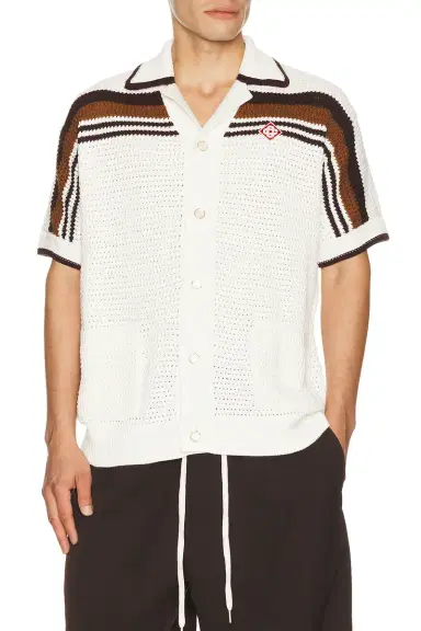 Casablanca Crochet Short Sleeve Shirt | Thumbnail 1 Casablanca Crochet Short Sleeve Shirt | Thumbnail 1